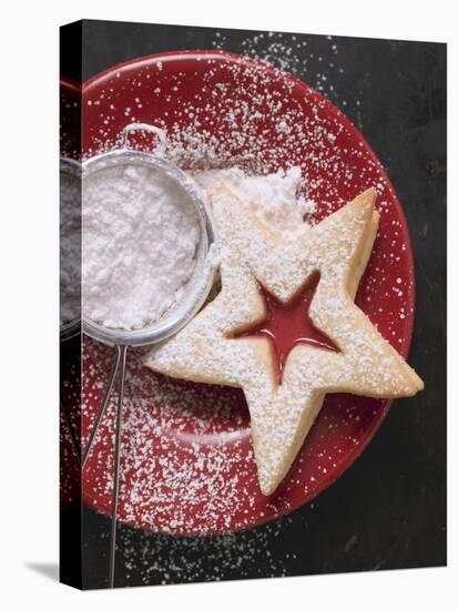 Jam Biscuit on Plate with Icing Sugar-null-Premier Image Canvas