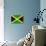 Jamaica Flag Design with Wood Patterning - Flags of the World Series-Philippe Hugonnard-Stretched Canvas displayed on a wall