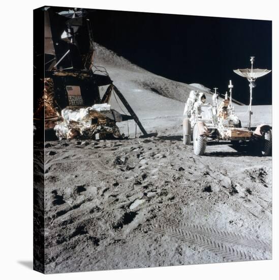 James Irwin (1930-199) with the Lunar Roving Vehicle During Apollo 15, 1971-null-Premier Image Canvas