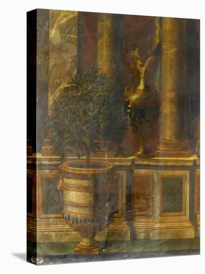 Janvier, signe du Verseau : représentation d'un opéra de Psyché devant la colonnade du Louvre-Charles Le Brun-Premier Image Canvas