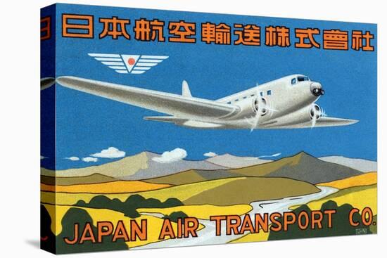 Japan Air Transport Label-null-Stretched Canvas