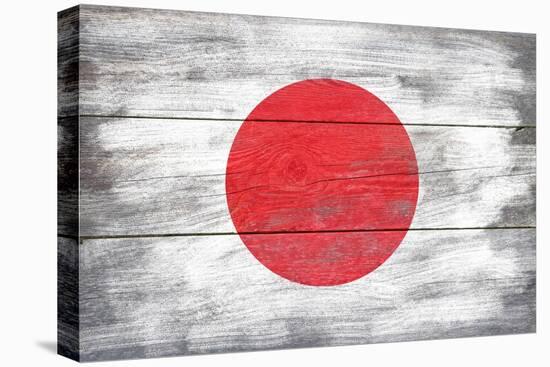 Japan Country Flag - Barnwood Painting-Lantern Press-Stretched Canvas