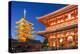 Japan, Honshu, Tokyo, Asakusa,  Sensoji Temple aka Asakusa Kannon Temple, Pagoda and Temple Gate-Steve Vidler-Premier Image Canvas