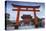 Japan, Kyoto, a Wedding Bride and Groom Pose at Fushimi Inari Shrine-Jane Sweeney-Premier Image Canvas