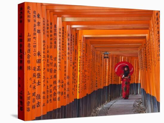 Japan, Kyoto, Fushimi Inari Taisha Shrine, Tunnel of Torii Gates-Steve Vidler-Premier Image Canvas