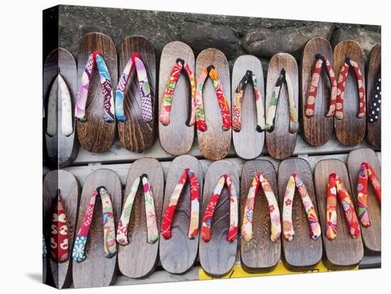 Japan, Kyoto, Higashiyama, Shop Display of Traditional Japanese Sandals or Geta-Steve Vidler-Premier Image Canvas