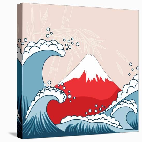 Japan Style Illustration-kisika-Stretched Canvas