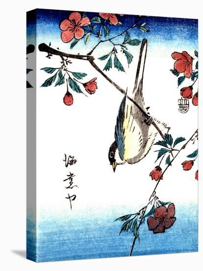 Japanese Bird on a Branch-null-Stretched Canvas