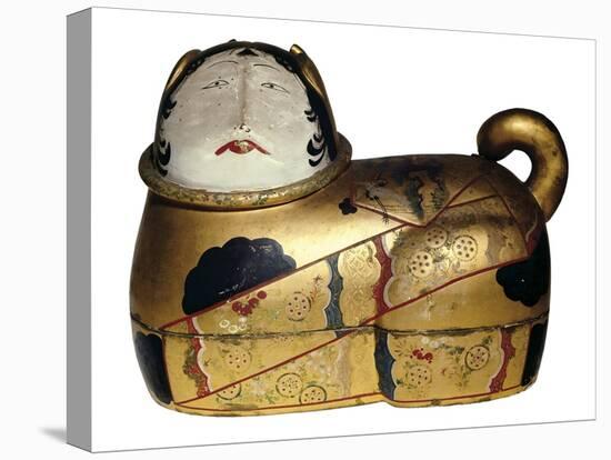 Japanese Cat Shaped Container for Newborn's Clothing and Talisman Against Evil Spirits-null-Stretched Canvas