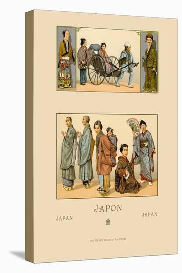 Japanese Civil Costumes and Transportation-Racinet-Stretched Canvas