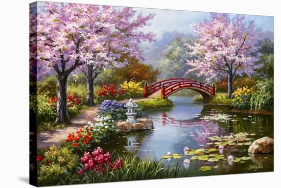 Japanese Garden in Bloom-Sung Kim-Stretched Canvas