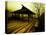 Japanese Gazebo on Deck overlooking Water and Hills-Jan Lakey-Premier Image Canvas