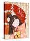 Japanese Girl with Umbrella-MAKIKO-Premier Image Canvas