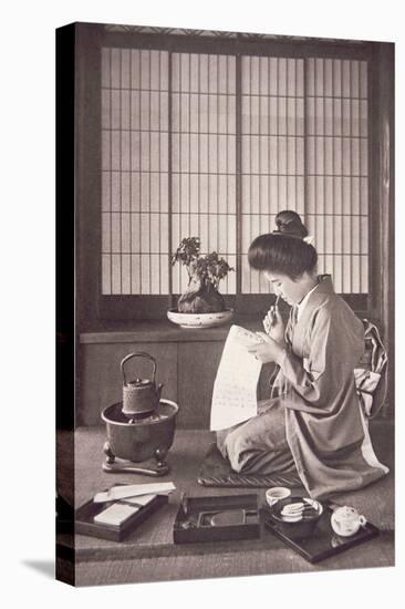 Japanese Woman Writing, 1933-Japanese Photographer-Premier Image Canvas