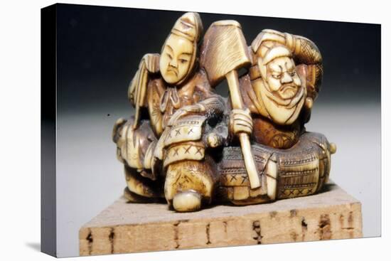 Japenese Netsuke, The Two Heroes, Benkei and Yoshitune, 19th century-Unknown-Premier Image Canvas