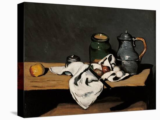 Jar, Coffee Pot and Fruit-Paul Cézanne-Stretched Canvas