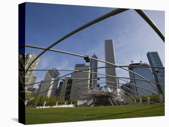 Jay Pritzker Pavilion Designed by Frank Gehry, Millennium Park, Chicago, Illinois, USA-Amanda Hall-Premier Image Canvas