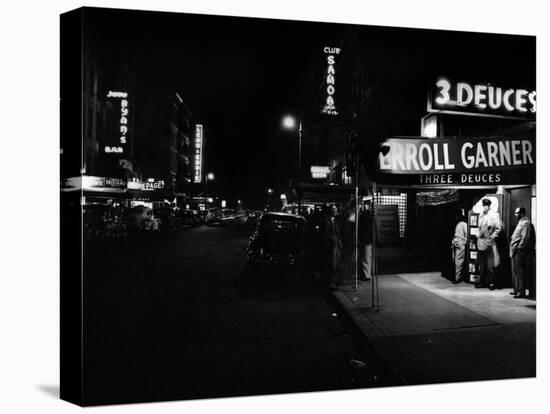 Jazz Club Three Deuces in the 52nd Street in New York-null-Stretched Canvas