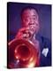 Jazz Musician Louis Armstrong Playing Trumpet-Eliot Elisofon-Premier Image Canvas