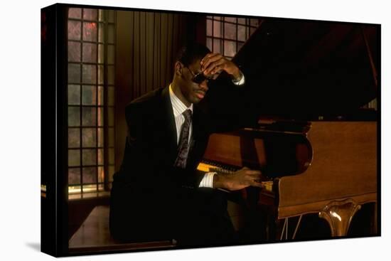 Jazz Pianist Marcus Roberts Seated at Piano in Henley Park Hotel-Ted Thai-Premier Image Canvas