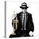 Jazz Trumpet Player - Vector Illustration-isaxar-Stretched Canvas