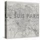 Je Suis Paris - Map of Paris, France-null-Premier Image Canvas