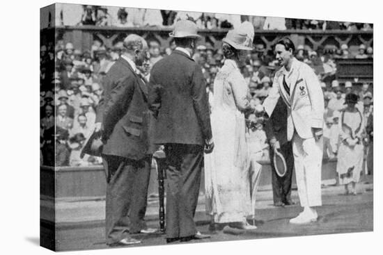 Jean Borotra Receives His Medal from Queen Mary on Centre Court, 1926-null-Premier Image Canvas