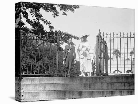 Jeanette Rankin leaving the White House during her first term of office, 1917-Harris & Ewing-Premier Image Canvas