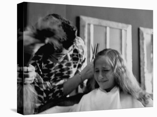 Jeanie Laughlin Crying While Getting a Hair Cut-Stan Wayman-Premier Image Canvas