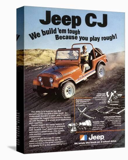 Jeep CJ - We Build 'Em Tough-null-Stretched Canvas