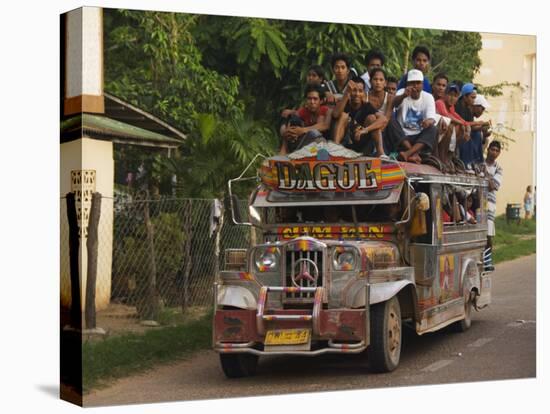 Jeepney Truck with Passengers Crowded on Roof, Coron Town, Busuanga Island, Philippines-Kober Christian-Premier Image Canvas