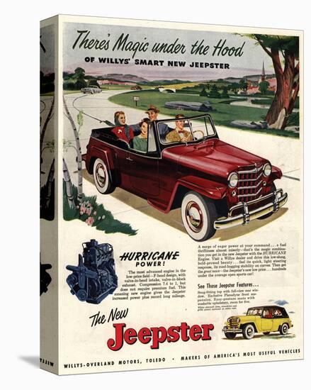 Jeepster Magic Under the Hood-null-Stretched Canvas