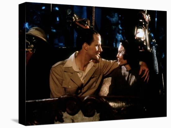 Jeff Daniels and Mia Farrow PURPLE ROSE OF CAIRO, 1985 directed by WOOD Y ALLEN (photo)-null-Stretched Canvas