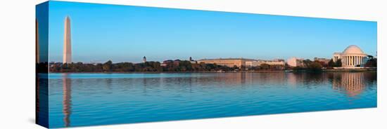 Jefferson Memorial and Washington Monument at Dusk, Tidal Basin, Washington Dc, USA-null-Premier Image Canvas