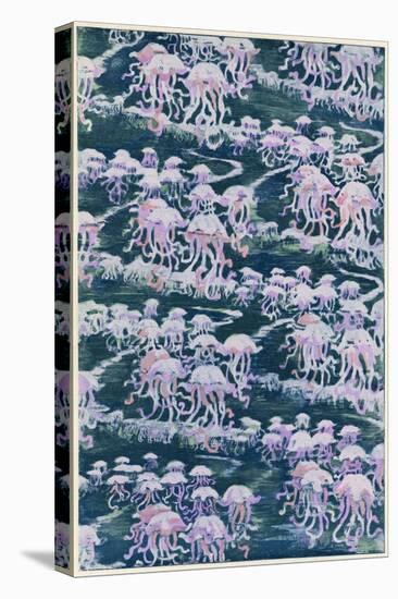 Jellyfish, Pink Design-null-Stretched Canvas