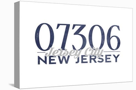 Jersey City, New Jersey - 07306 Zip Code (Blue)-Lantern Press-Stretched Canvas