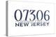 Jersey City, New Jersey - 07306 Zip Code (Blue)-Lantern Press-Stretched Canvas