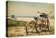 Jersey Shore - Bicycles and Beach Scene-Lantern Press-Stretched Canvas