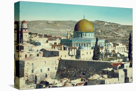 Jerusalem: Dome of the Rock and Western Wall, c.1950-null-Premier Image Canvas
