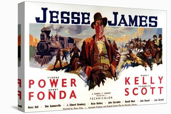 Jesse James, Tyrone Power As Jesse James, 1939-null-Stretched Canvas