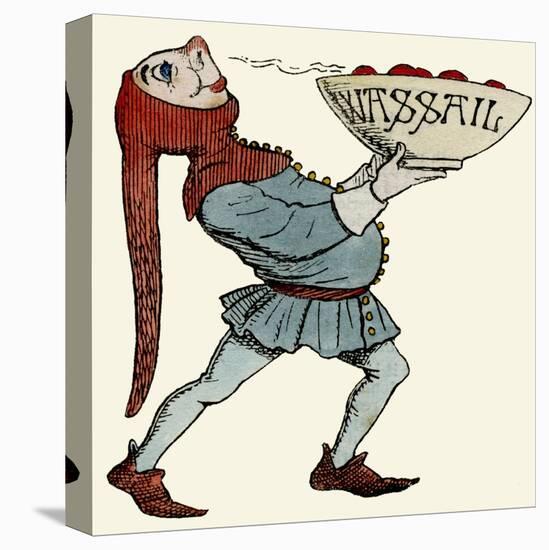 Jester Carrying a Wassail Bowl-null-Stretched Canvas