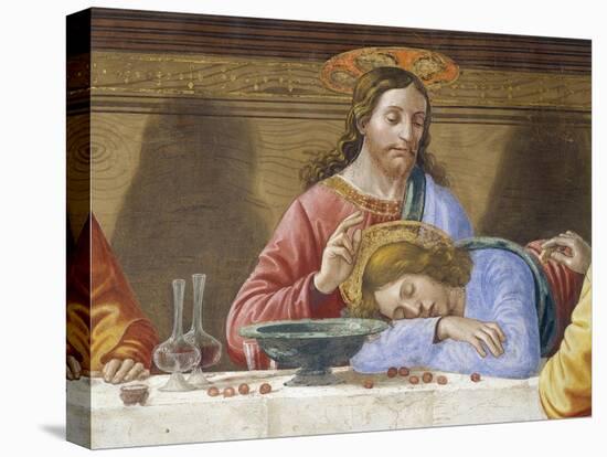 Jesus and St. John, Detail from Last Supper, 1485-Domenico Ghirlandaio-Premier Image Canvas