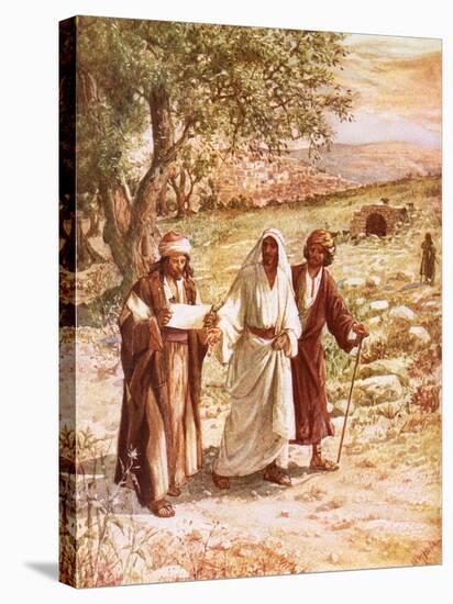 Jesus Appearing to Two Disciples on the Road to Emmaus-William Brassey Hole-Premier Image Canvas