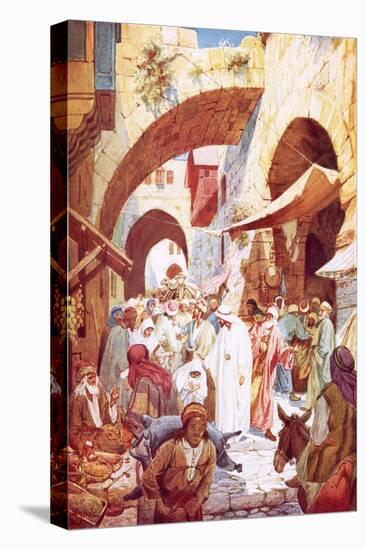 Jesus Healing a Woman in the Crowd While on the Way to the House of Jairus-William Brassey Hole-Premier Image Canvas