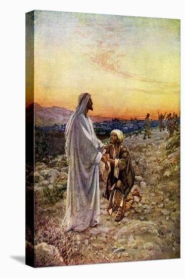 Jesus heals lepers in Samaria - Bible, New Testament-William Brassey Hole-Premier Image Canvas