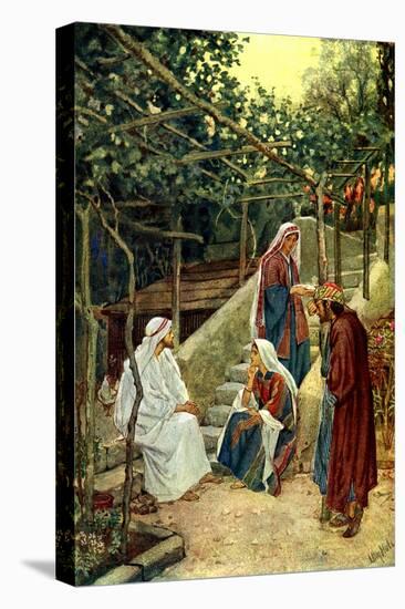 Jesus in the home of Martha - Bible-William Brassey Hole-Premier Image Canvas