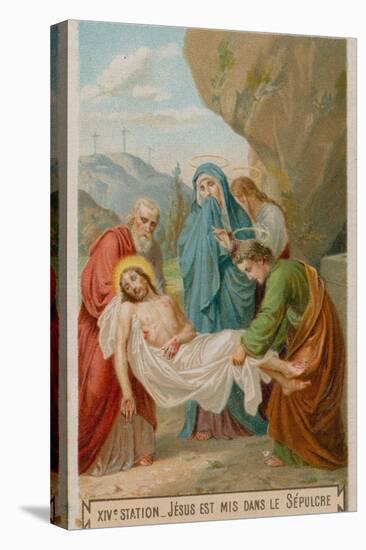 Jesus Is Laid in the Tomb. the Fourteenth Station of the Cross-null-Premier Image Canvas