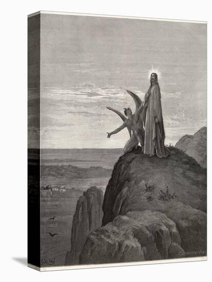 Jesus is Tempted by Satan in the Wilderness-Gustave Dor?-Premier Image Canvas