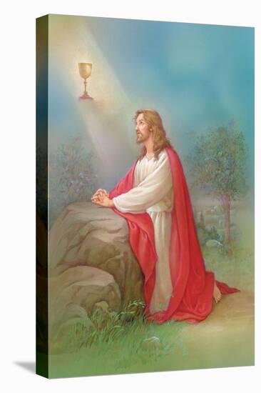 Jesus Kneeling Praying Looking at a Chalice in Midair-Christo Monti-Premier Image Canvas