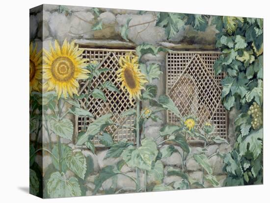 Jesus Looking Through a Lattice with Sunflowers, Illustration for 'The Life of Christ', C.1886-96-James Tissot-Premier Image Canvas